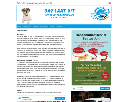 Hondenuitlaatservice Bas Laat Uit Logo